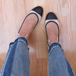 📍FINAL SALE📍TARYN ROSE Italy Cap toe Mesh 🖤Leather flats